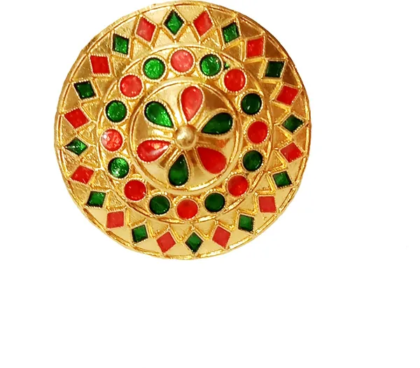 Assamese_Traditional_Copper_Gold_Plated_Red_Green_Colour_Finger-Ring_For_Girls_&_Women
